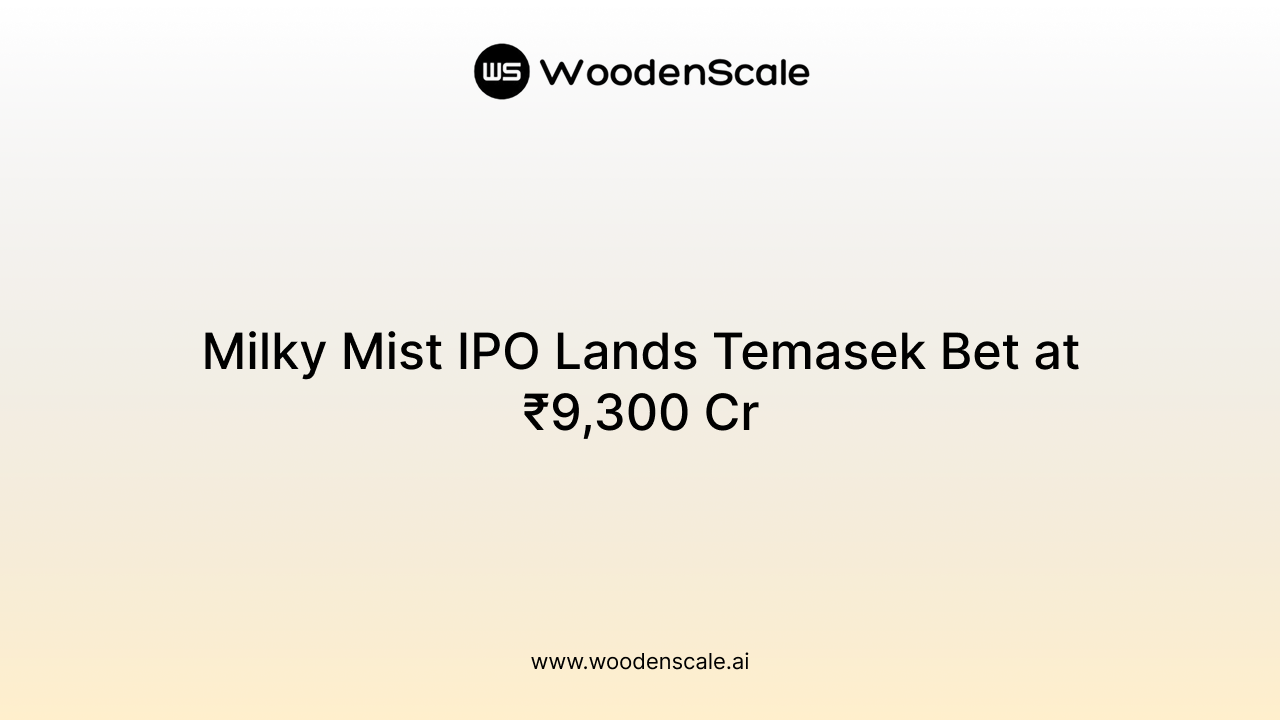 Milky Mist IPO Lands Temasek Bet at ₹9,300 Cr